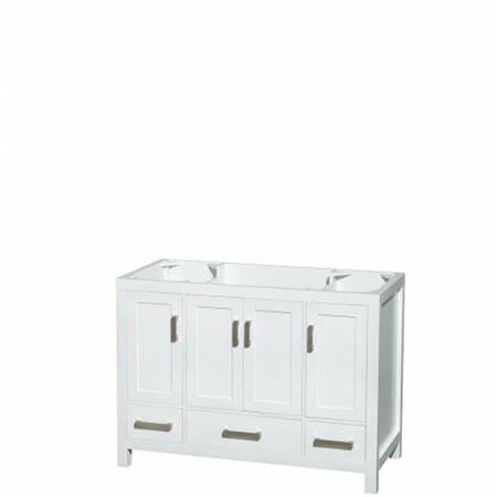 WYNDHAM COLLECTION Sheffield 48 In. Single Bathroom Vanity In White, No Countertop, No Sink, And No Mirror WCS141448SWHCXSXXMXX